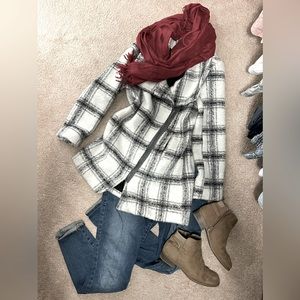 Gray/White Fuzzy Winter Coat